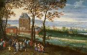 Jan Brueghel, Schloss Mariemont mit Erzherzog Albrecht und Isabella